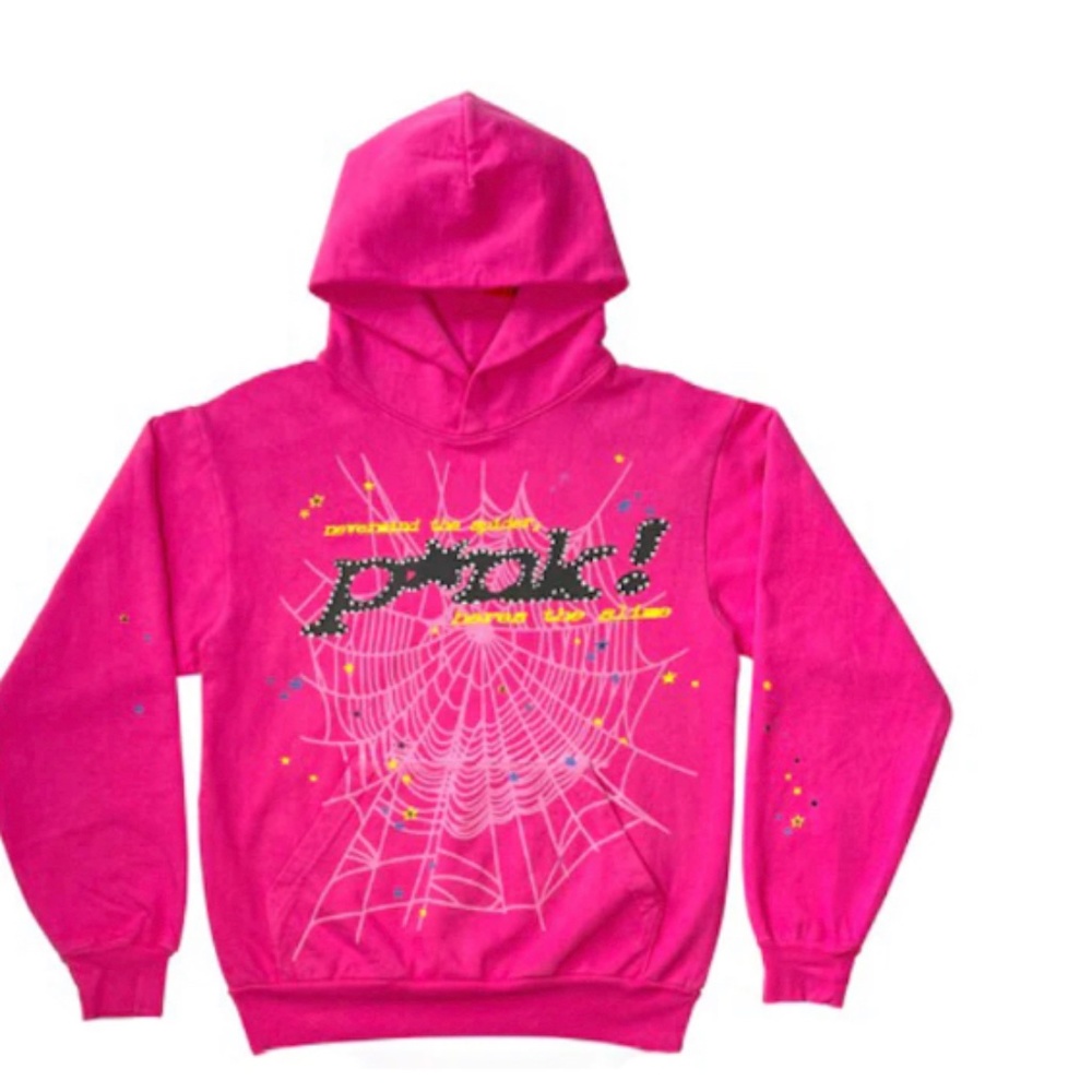 Sp5der pink hoodie